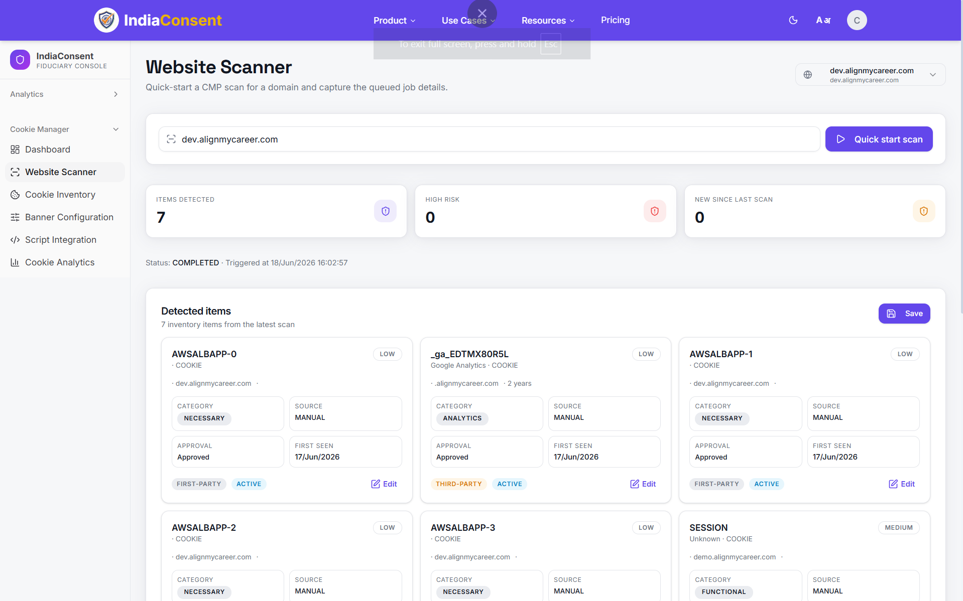Discover trackers on any domain