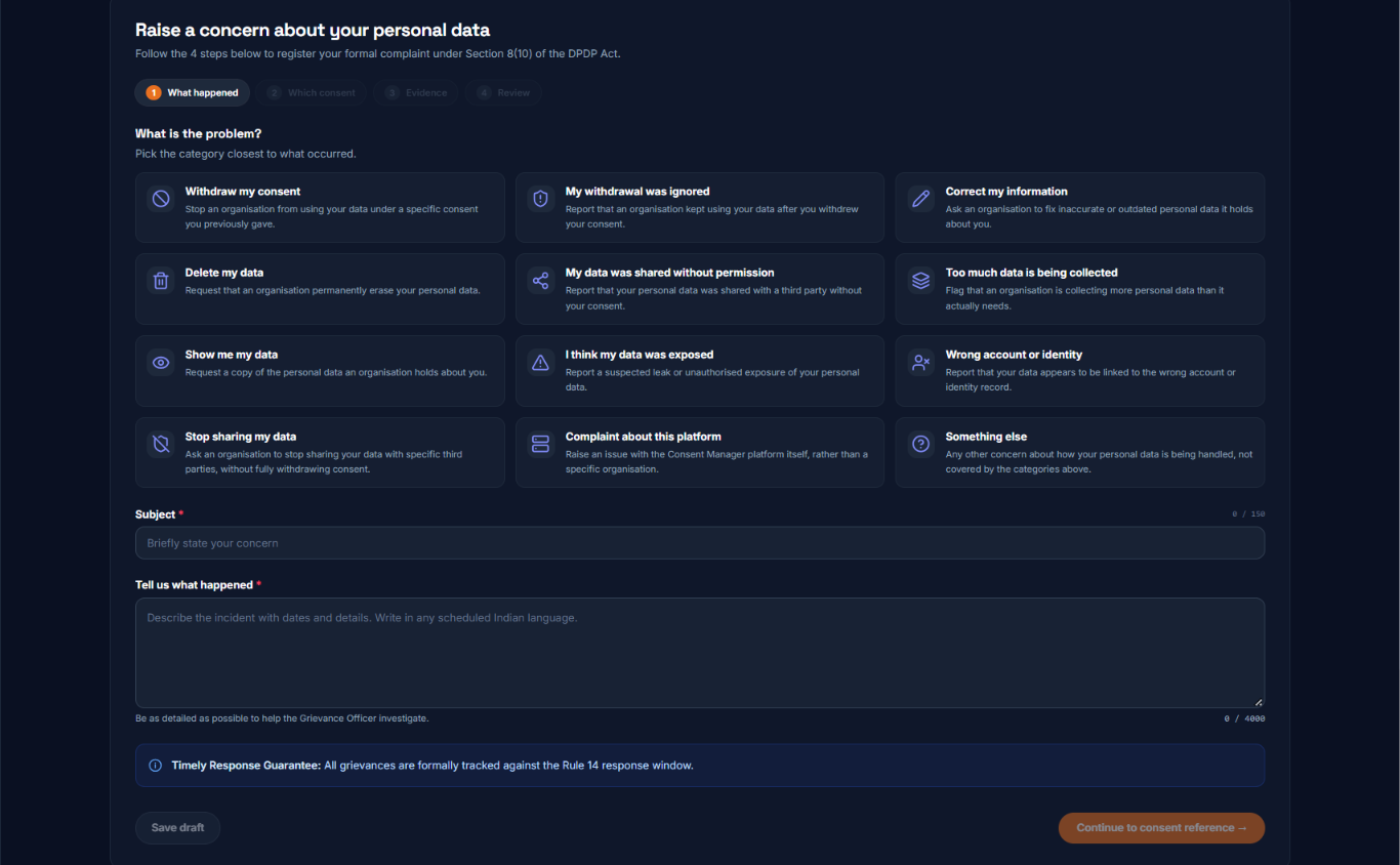 Citizen Grievance Submission Form